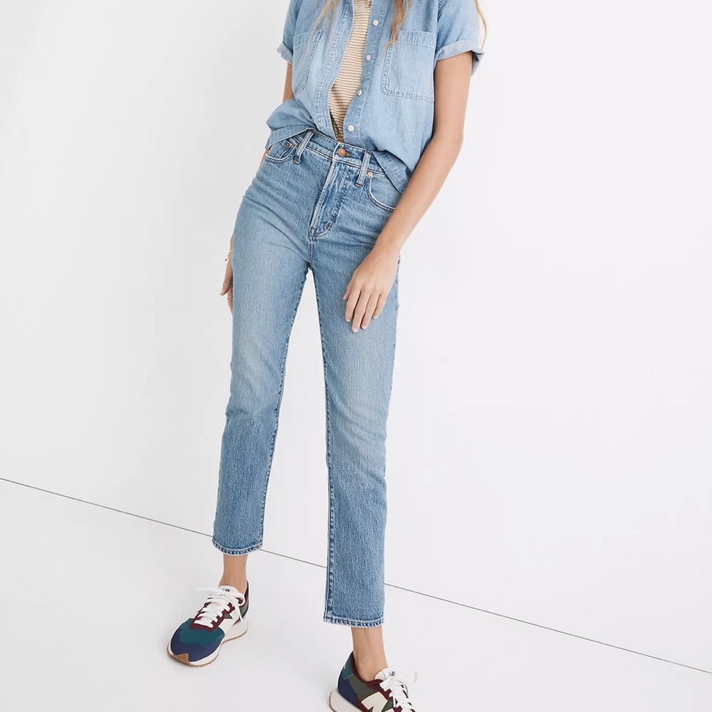 Madewell Perfect Vintage Jeans High Rose Tapered Leg Banner Wash NA917 25 NWT